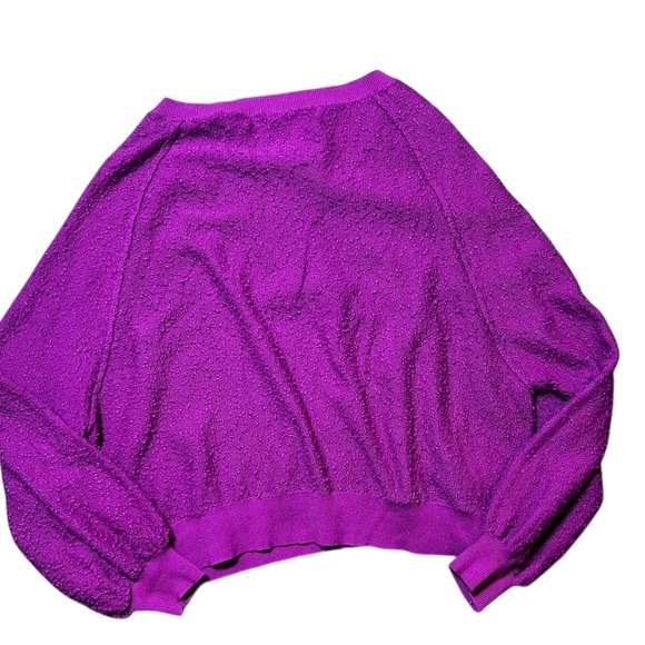 Free People Sweater‎ Found My Friend Boucle Pullover Wild Aster Small Oversized - Picture 2 of 7